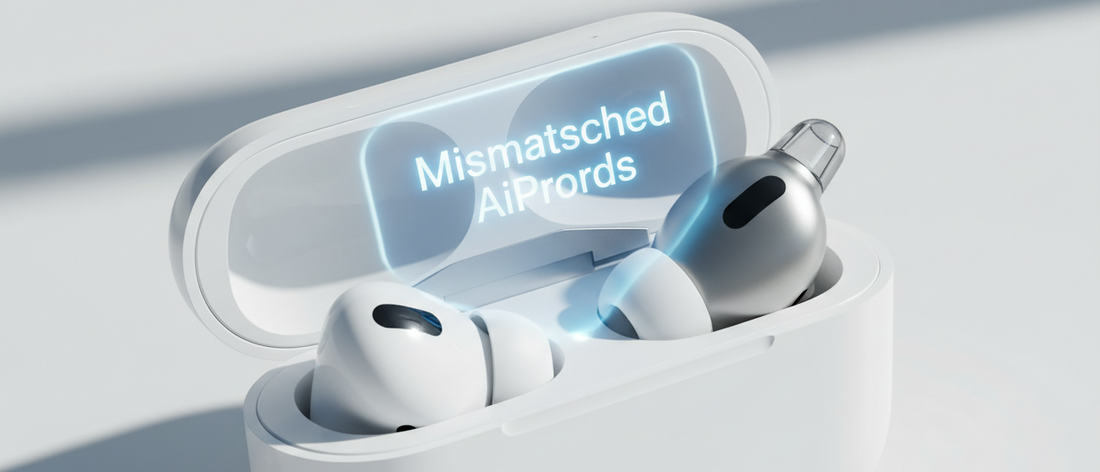 Mismatched AirPods Pro error showing different earbuds inside charging case