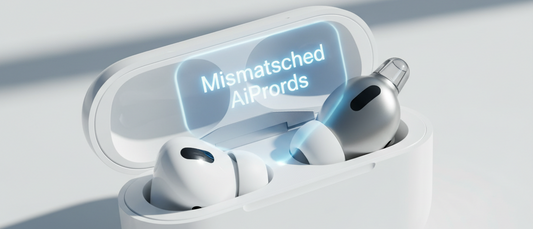 Mismatched AirPods Pro error showing different earbuds inside charging case
