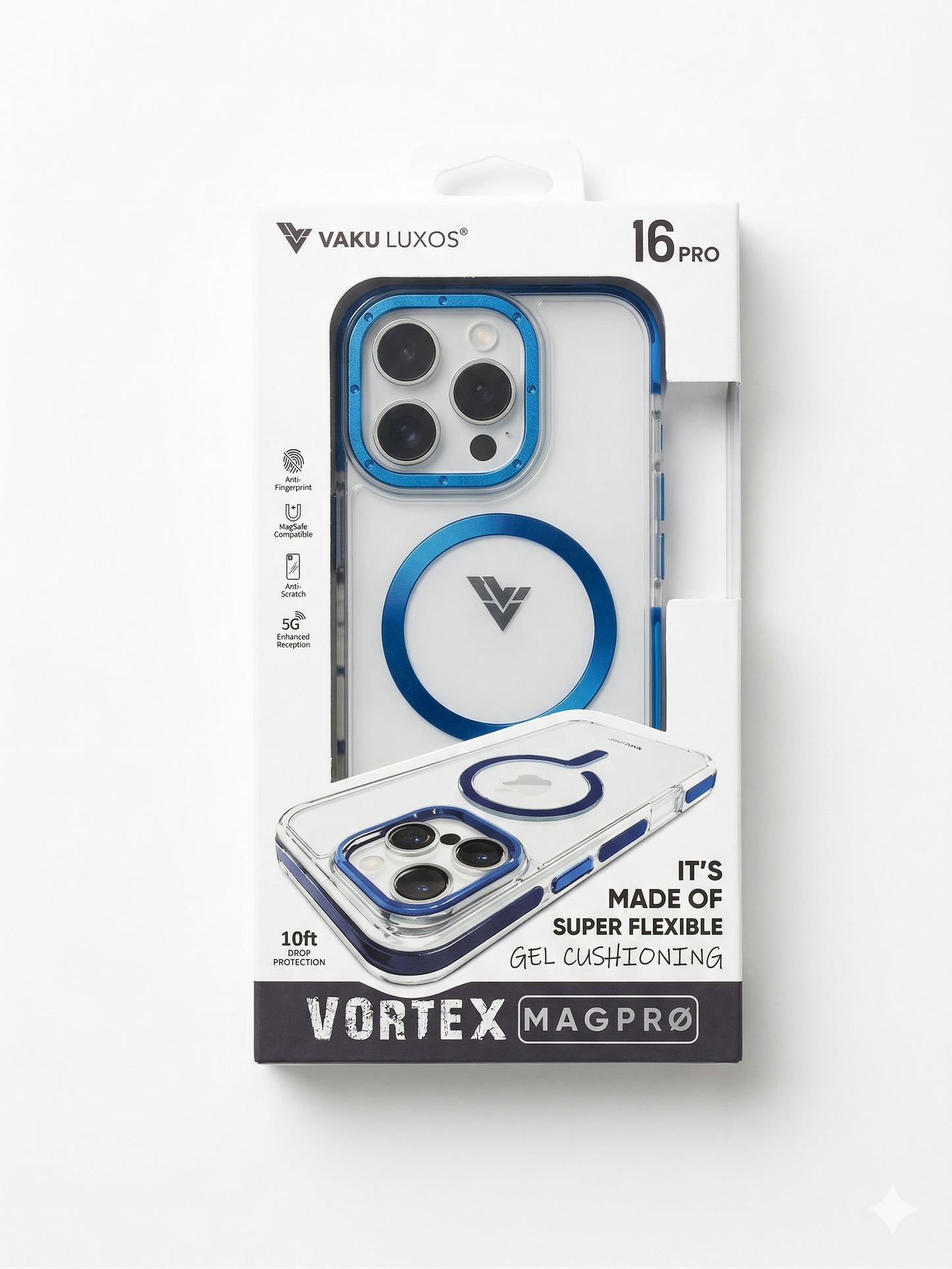 Vaku Luxos Vortex MagPro Case for iPhone 16 Pro (Blue)