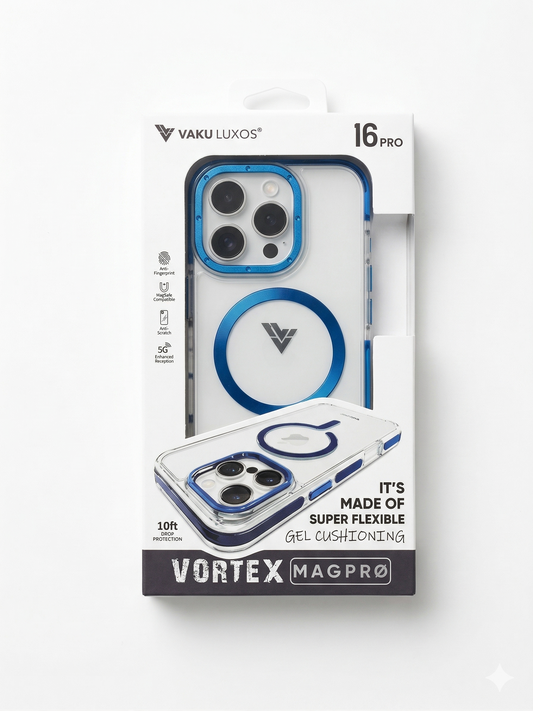 Vaku Luxos Vortex MagPro Case for iPhone 16 Pro (Blue)